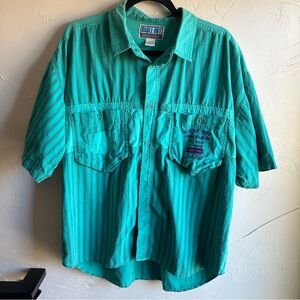 Vintage Bugle Boy‎ Button Up Short Sleeve Shirt Skater Y2K Retro Grunge Sz XL